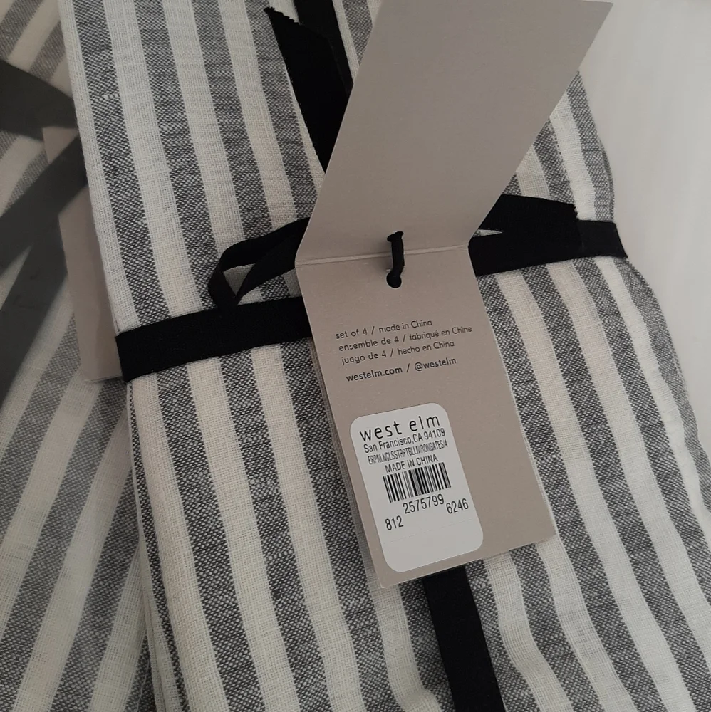 West Elm European Linen Stripe Napkins